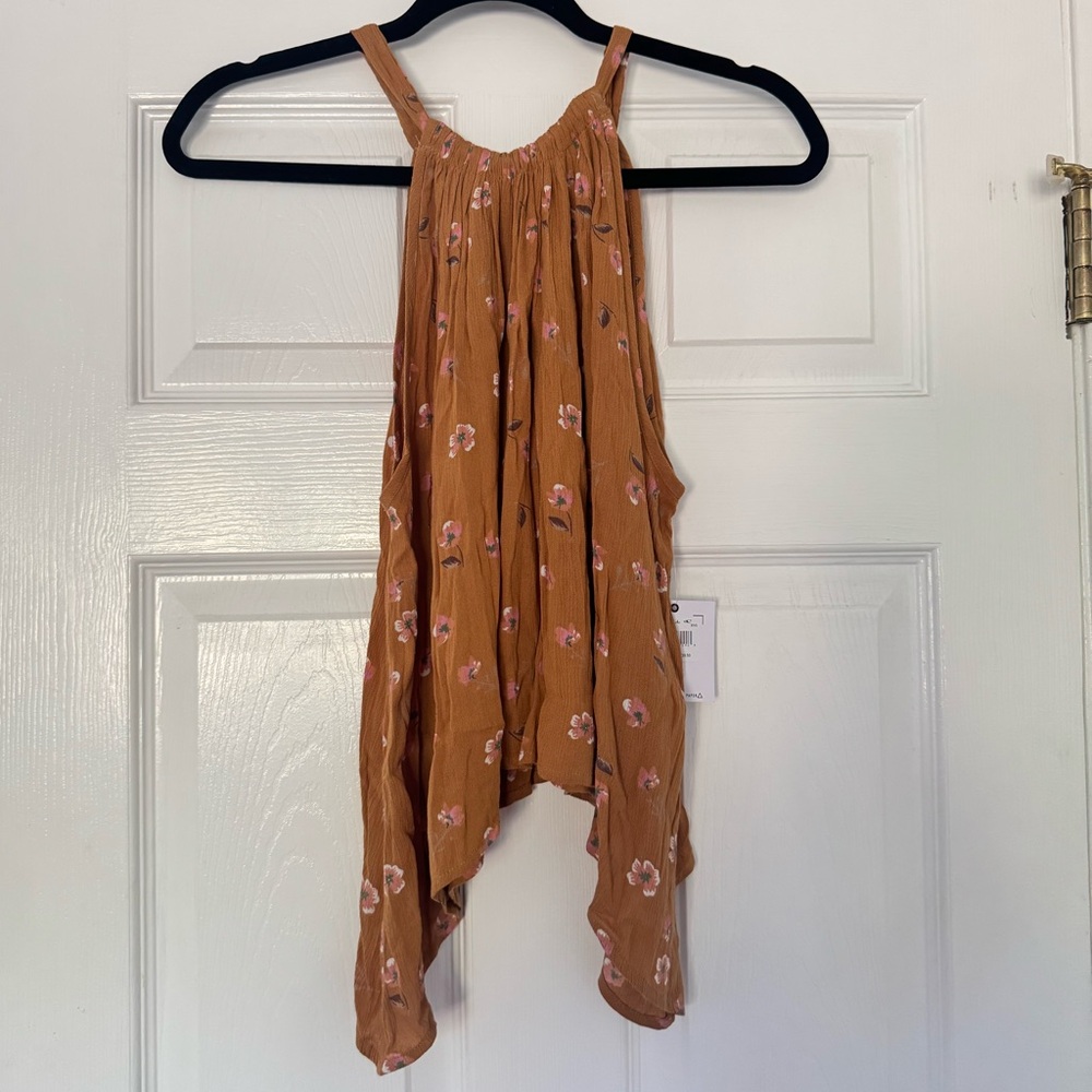 NWT O’Neill Floral Sleeveless Top in Orange and Pink